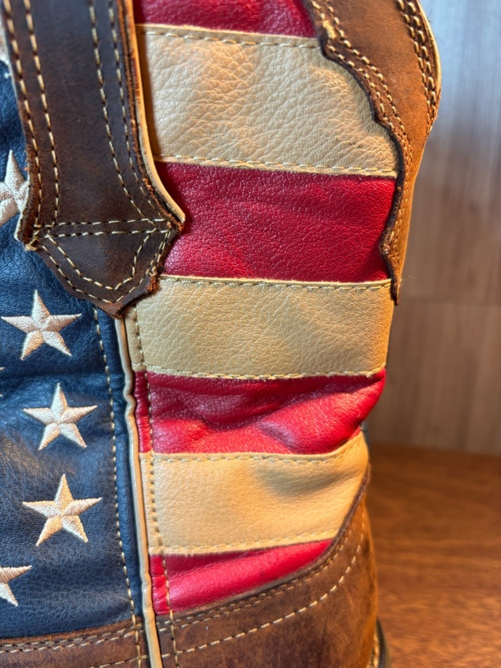 Durango Lady Rebel Brown Leather Western Boots with American Flag Shaft Women’s - Picture 5 of 15